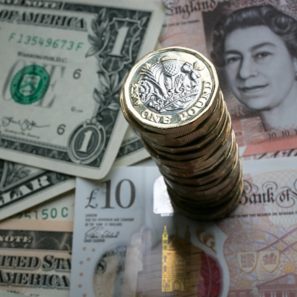 pounds rising against dollar